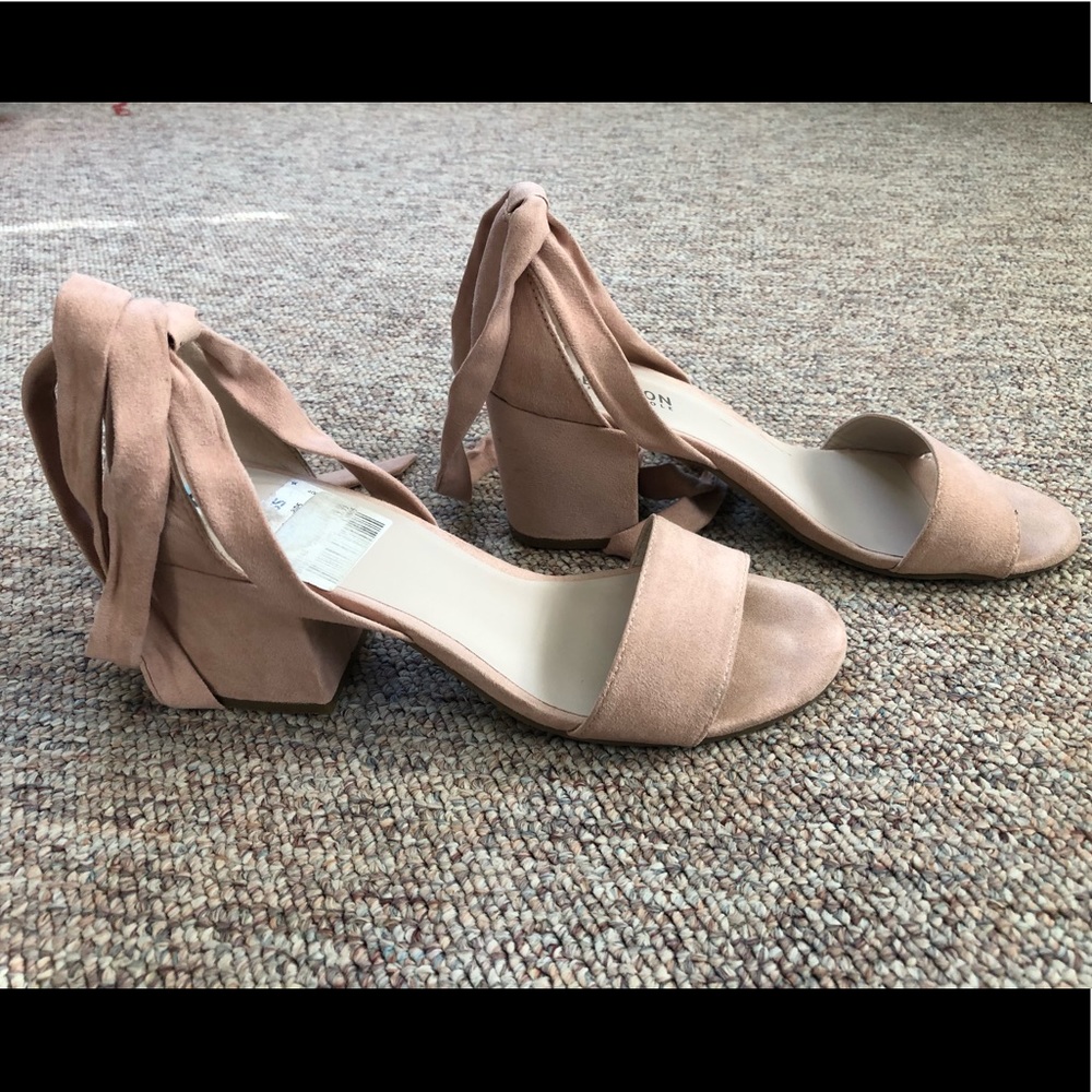 Pink block heels